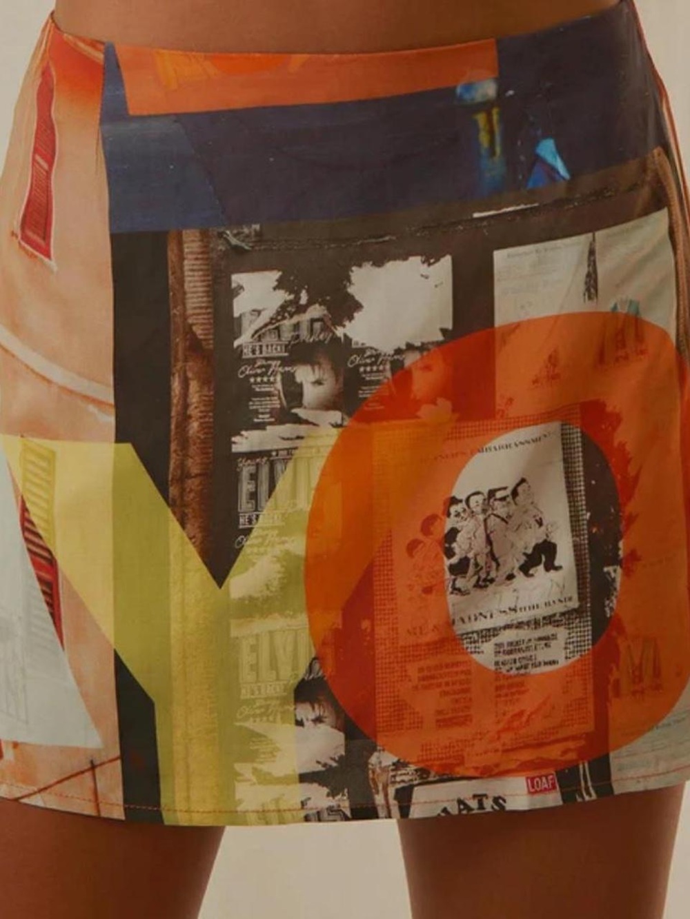 Graphic Print Mini Skirt - Orange Multi